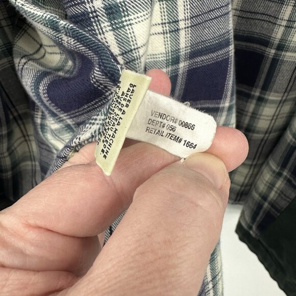 vintage 90s Y2K EDDIE BAUER chore coat barn jacket plaid lined western green M - Picture 13 of 13
